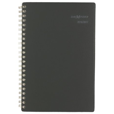 DayMinder Academic Year Weekly / Monthly Planner, July 2016 - June 2017, 4-7/8"x8", Charcoal (AYC200-45)
