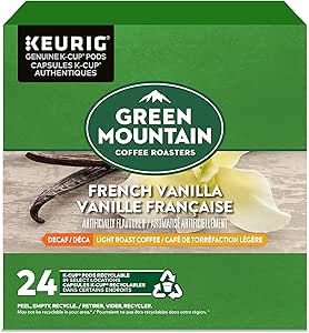 Green Mountain Coffee French Coffee French Vanilla-Decaf K-Cup Coffee Pods, 24 Count For Keurig Coffee Makers