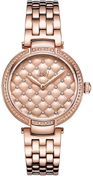 JBW Luxury Women's Gala .18 Carat Diamond & Swarovski Crystal Wrist Watch with Stainless Steel Bracelet