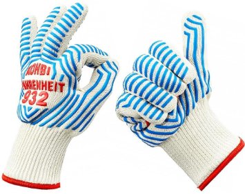 Cooking Gloves - Heat Resistant Gloves - use as Pot Holders, BBQ Gloves, Oven Mitts - Kohbi(R) Fahrenheit 932 Set of 2 Gloves - Premium Protection Certified at 932 Degrees F - Small