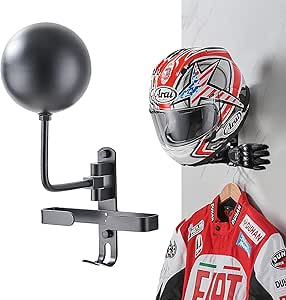 Motorcycle helmet rack, helmet holder wall Mount helmet stand with Hooks, Motorcycle Accessories Helmet Hanger Helmet accessories