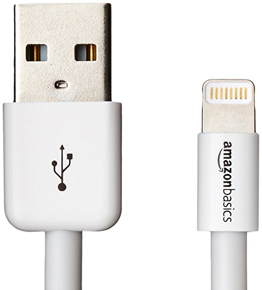 AmazonBasics Apple Certified Lightning to USB Cable - 3 Feet (0.9 Meters) - White, 24-Pack