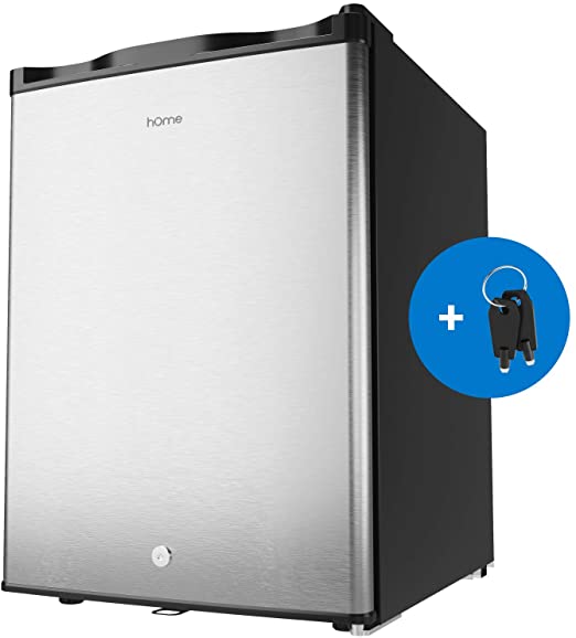 hOmelabs Upright Freezer - 2.1 Cubic Feet Reversible Single Door Compact Vertical Freezer with Child Door Lock - Table Top Mini Freezing Machine for Office Dorm or Apartment with Removable Shelves