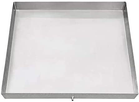 34" x 34" Or Custom Size Stainless Steel Washing Machine Drip Pan: No-Rust Avoid Water Damage & Mold – Washing Machine tray with Custom Sizes – Welded Corners Includes Drain Hole & Hose Adapter