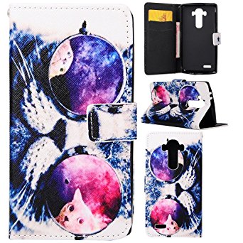 LG G4 Case,Enjoy Sunlight LG G4 Phone Case [Cool Cat Pattern] [Kickstand Feature] Luxury Wallet PU Leather Folio Wallet Flip Case Cover Built-in Card Slots for LG G4 Case