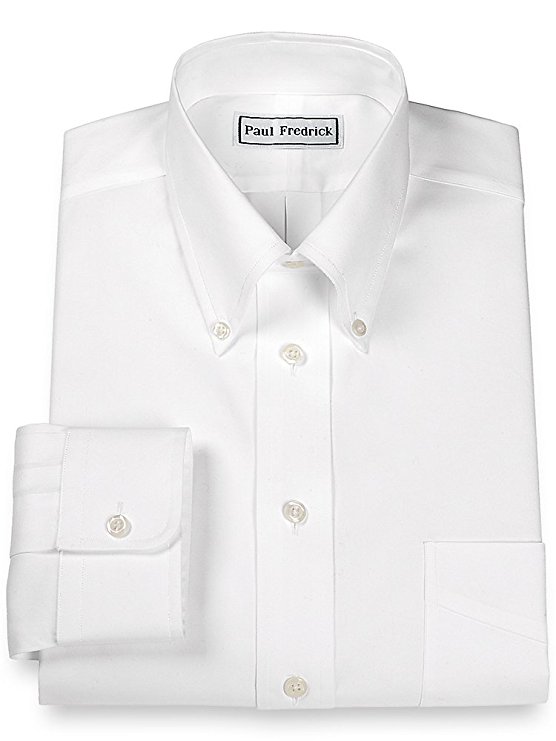 Paul Fredrick Men's Cotton Pinpoint Oxford Button Down Collar Dress Shirt