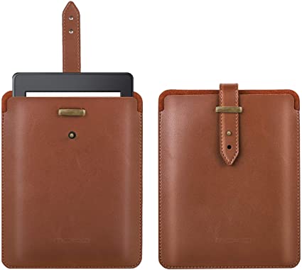 MoKo 6 Inch Kindle Sleeve Case Fits All-New Kindle Paperwhite 2018/Kindle 10th Generation 2019, Lightweight Portable Cover Bag for Kindle Voyage/Kindle(8th Gen)/Kindle Oasis 6" E-Reader - Brown