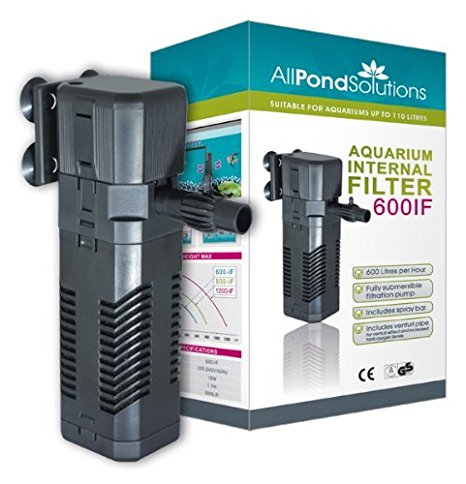 All Pond Solutions 600IF Aquarium Internal Filter, 600 Litre/ Hour