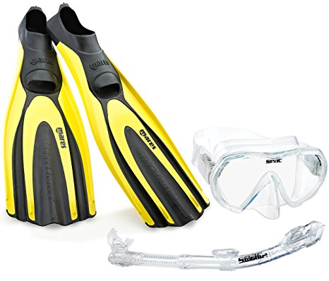 Mares Avanti Superchannel Full Foot Fins with Frameless Mask Snorkel Combo