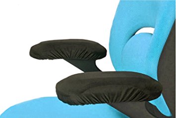 Office Chair Memory Foam Armrest Cover Pads - Soft Touch Fabric - Relieves Elbow Discomfort (2 Piece Set)