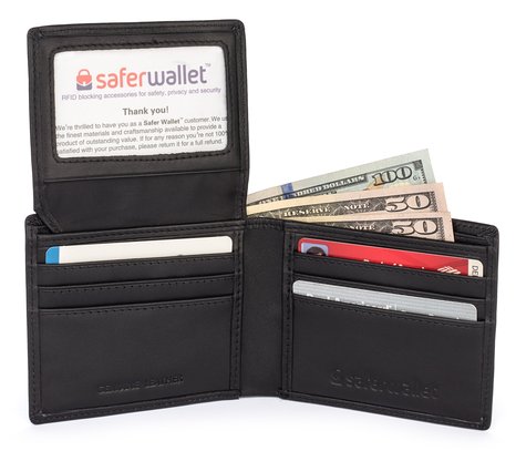 Safer Wallet RFID Blocking Men's Bifold Security Wallet in Premium Leather