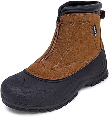 Nautica Mens Zipper Duck Boots Waterproof Shell Insulated Snow & Rain Boot