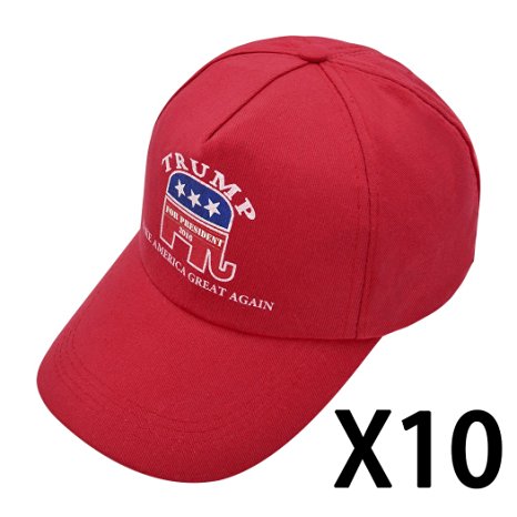 Rocky Sun Unisex-adult 2016 Trump for President " Make America Great Again " Campaign Adjustable Hat Cap (Red)