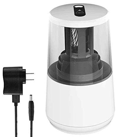 Electric Pencil Sharpener, Smart Stop, Clean on Top, USB or AC or 4 AA Batteries Operated, Included Adapter and USB Cable,Heavy Duty Helical Blade Sharpener, Safety Device