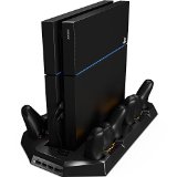 Ortz PS4 Vertical Stand with Cooling Fan Charges 4 Controllers
