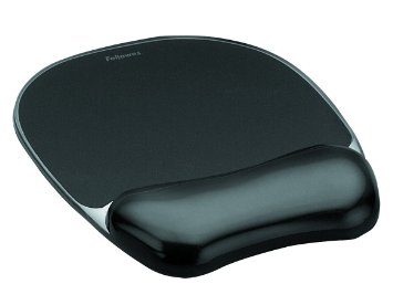 Fellowes 9112101 Crystals Gel Mouse Pad and Wrist Support - Black