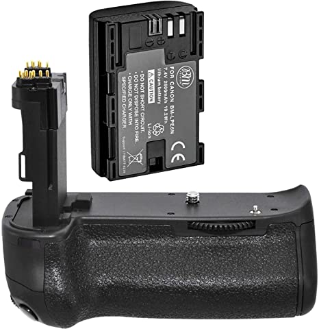 Battery Grip Kit for Canon EOS 70D, EOS 80D, EOS 90D Digital SLR Camera - Includes Qty 1 BM Premium LP-E6 Battery   BG-E14 Replacement Battery Grip