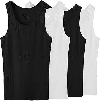 Glory Max 4-6 Pack Men 100% Cotton Ribbed Plain Tank Tops Wife Beater A-Shirts Undershirts