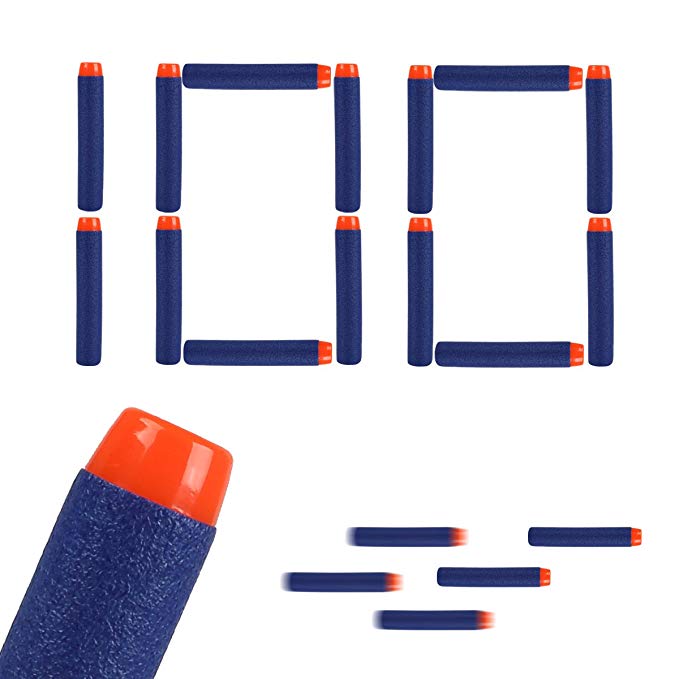 JouerNow 29-110-001-EC 100 Piece Darts Soft Refill Foam Bullet Pack for Nerf N-Strike Toy Gun, Blue