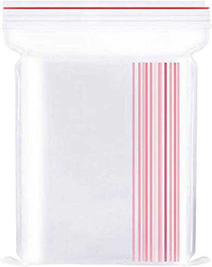 100 Grip Seal Bags, 10 x 15 cm Resealable Clear Plastic Bags Sealed Storage Pouches Thickening Durable Press Seal Bags Poly Zip Lock Bags Perfect for Food Craft Storage