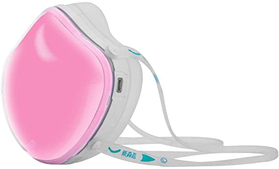 Female Electric dust mask,Q7 respirator with activated carbon filter,automatic fresh air purifying dustproof mask for pollen allergy,dust,Exhaust Gas,pm2.5 (Pink)