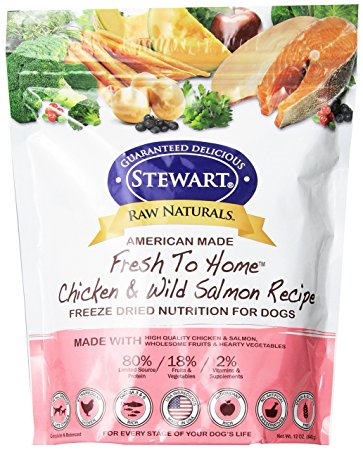 Raw Naturals by Stewart Freeze Dried Dog Food in Resealable Pouch, 12-Ounce, Beef