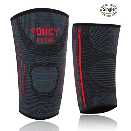 Knee Brace Support Designed to Crush Agonizing Knee Pain & Stabilizes Wobbly Knees| These Knee Sleeves Will NOT Stretch Out, Slide, Roll, Dig Into Your Skin Or Cut Off Blood Circulation. Single Wrap