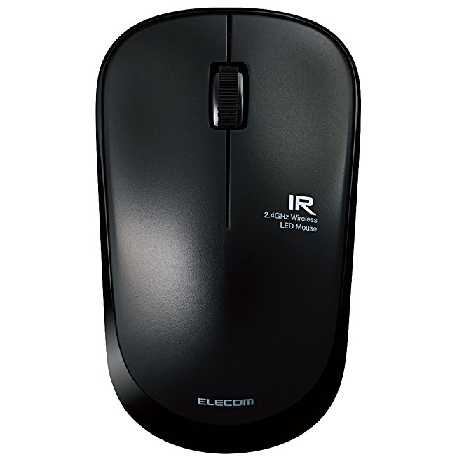 ELECOM Wireless IR LED Silent Mouse M size, silent switch, battery life 2.5 years Black M-IR07DRSBK