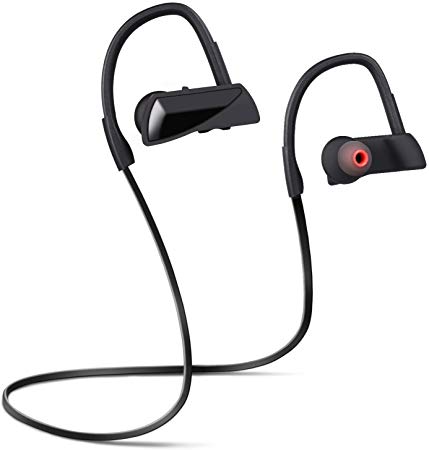 Bluetooth Headphones, IPX7 Waterproof Wireless Sport Earphones, HiFi Bass Stereo Sweatproof Earbuds w/Mic, Noise Cancelling Headset for Workout, Running, Gym