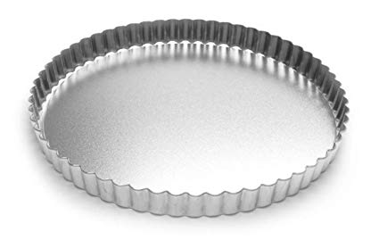 Fox Run 4550 Round Tartlet/Quiche Pan with Removable Bottom, Tin-Plated Steel, 9.5-Inch