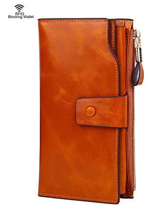 Dante Women RFID Blocking Wallet-Clutch Checkbook Wallet for Women-Shield Against Identity Theft