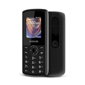 Motorola All-New A10 Dual Sim keypad Phone with Voice Feature | Long-Lasting Battery Backup | Wireless FM with Recording | Bluetooth Connectivity | Auto Call Recording | Black