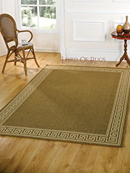 Large Modern Flatweave Rug Carpet (Natural, 160 x 230 cm (5'3" x 7'7"))
