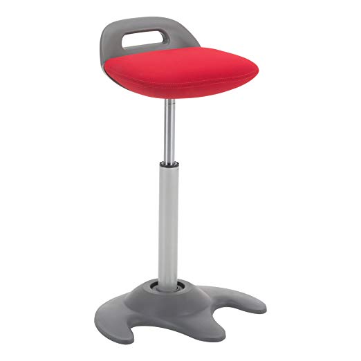 Learniture LNT-NES3021RD-SO Sit-to-Stand Active Motion Perch Stool, Red/Grey Seat