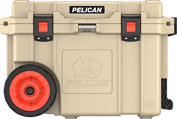 Pelican Elite 45 Quart Wheeled Cooler (Tan), One Size, Multi (45qt Wheeled Elite Cooler)