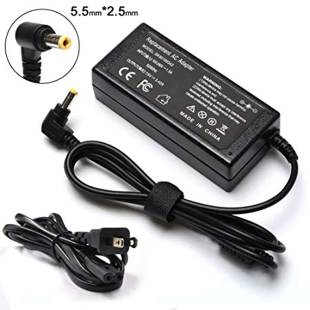 19V 3.42A 65W Laptop Power Supply Replacement Charger for Toshiba Satellite L655 L745 L745D L750 L875D-S7332 P50 C855D C55D S55 C55 C655 C850 C50 PA3097U-1ACA PA3714U-1ACA Supply Cord