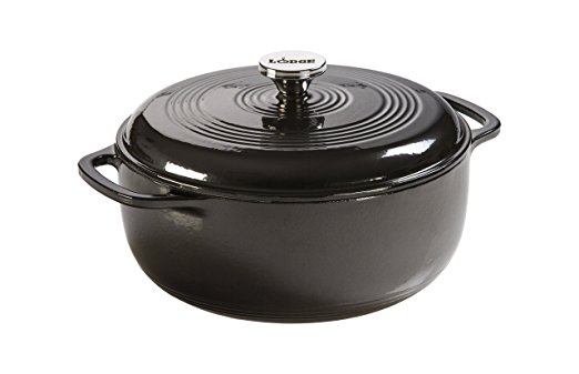 Lodge Manufacturing Company EC6D18 Enameled Dutch Oven, 6 qt, Midnight Chrome