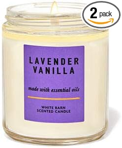 Bath and Body Works Lavender Vanilla (7oz/ 198 g) 2 Pack Single Wick Candle