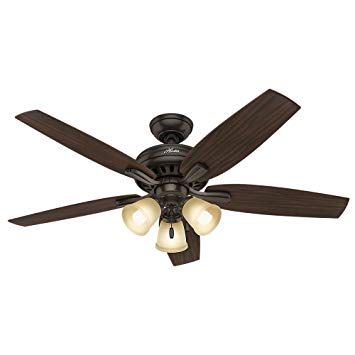 Hunter Fan Company 53317 Newsome Ceiling Fan with Light, 52"/Large, Premier Bronze