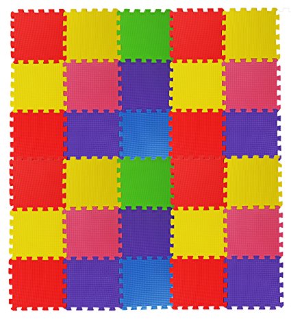 Angels 20 XLarge Foam Mats Toy ideal Gift -Colorfull Tiles Multi Use, Create & Build A Safe PLay Zone Area, Interlocking eva Non-Toxic Floor for Children Toddler Infant Kids Baby Room & Yard Superyard