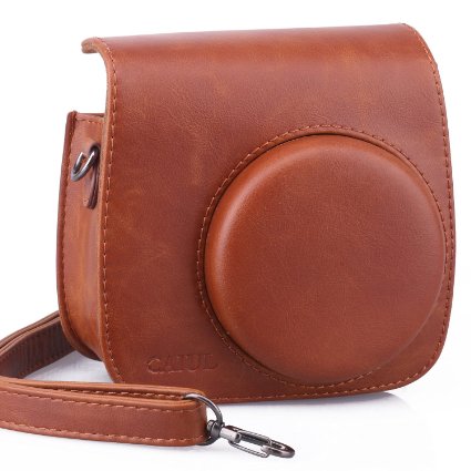 CAIUL Vintga Camera Case Bag For Fujifilm Instax Mini 8 Case (PU Leather), Brown
