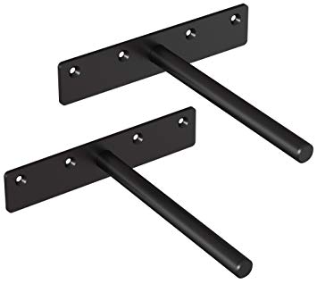 Tibres - Floating Shelf Brackets Heavy Duty - Invisible Hidden Brackets for Wooden Shelf - Rustproof Blind Supports - Solid Steel Concealed Brackets - Set of 2 - Large