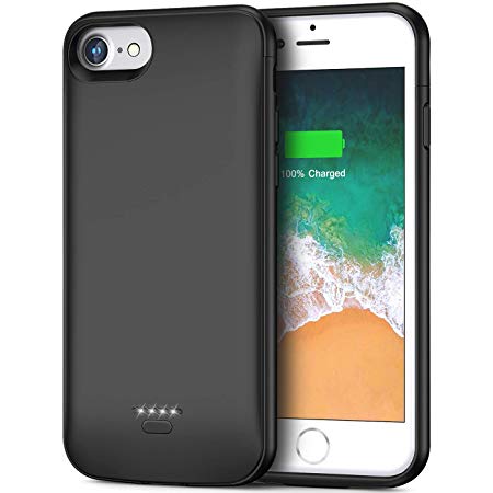 FLYLINKTECH Battery Case for iPhone 6/6S/7/8 - [6000mAh] Charging Case Extended Battery for iPhone 6/6s/7/8 Rechargeable Battery Backup Power Bank 2 in 1 Cover Portable Battery Charger 4.7 inch Black