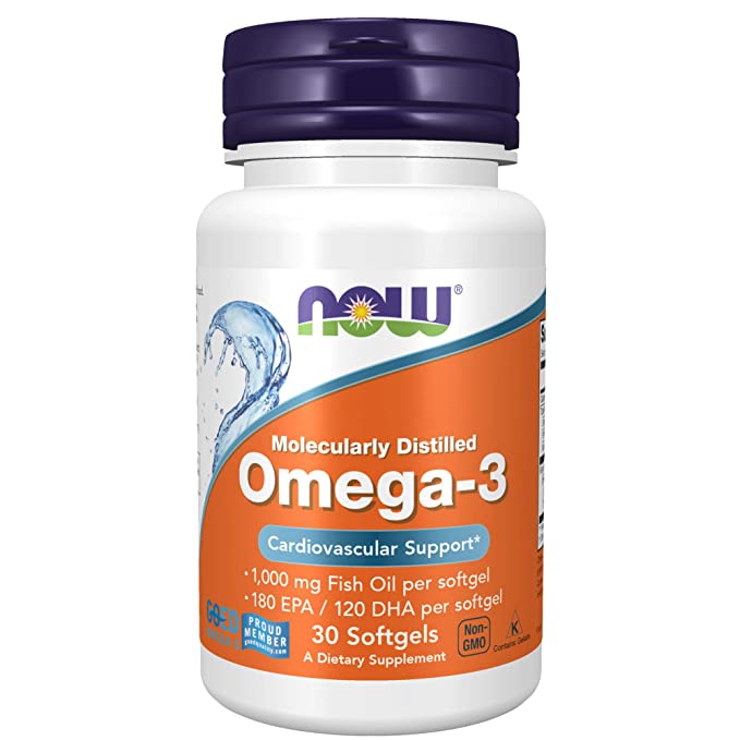 Now Foods Molecularly Distilled Omega - 3 1000 Mg Cardiovascular Support Soft Gels - 30 Count