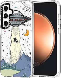 MOSNOVO for Galaxy S23 FE Case, [Buffertech 6.6 ft Drop Impact] [Anti Peel Off] Clear Shockproof TPU Protective Bumper Phone Cases Cover with UFO Design for Samsung Galaxy S23 FE