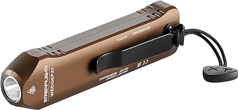 Streamlight 88813 Wedge XT 500-Lumen Slim Everyday Carry Flashlight, Includes USB-Cord, Pocket Lanyard, Coyote
