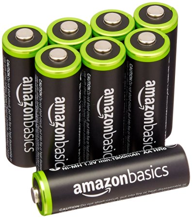 AmazonBasics AA Pre-Charged Rechargeable Batteries 2000 mAh [Pack of 8]