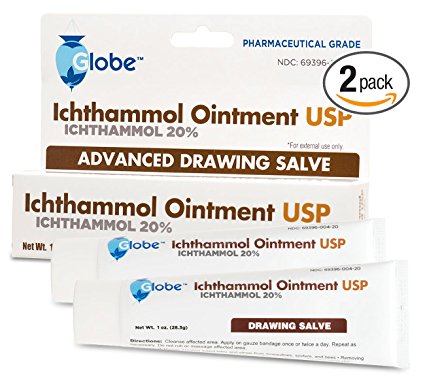 2-PACK Ichthammol Ointment 20%, (Drawing Salve) 1oz Tube (28.3g) Pharmaceutical Grade****