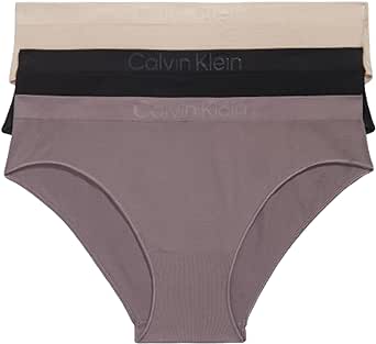 Calvin Klein Women's Bonded Flex Seamless 3-Pack Mid Rise Bikini