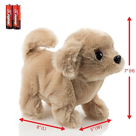 Toysery Puppy Plush Dog Toy for Kids - Puppy Toy,Walks, Barks - Battery Operated (Brown)